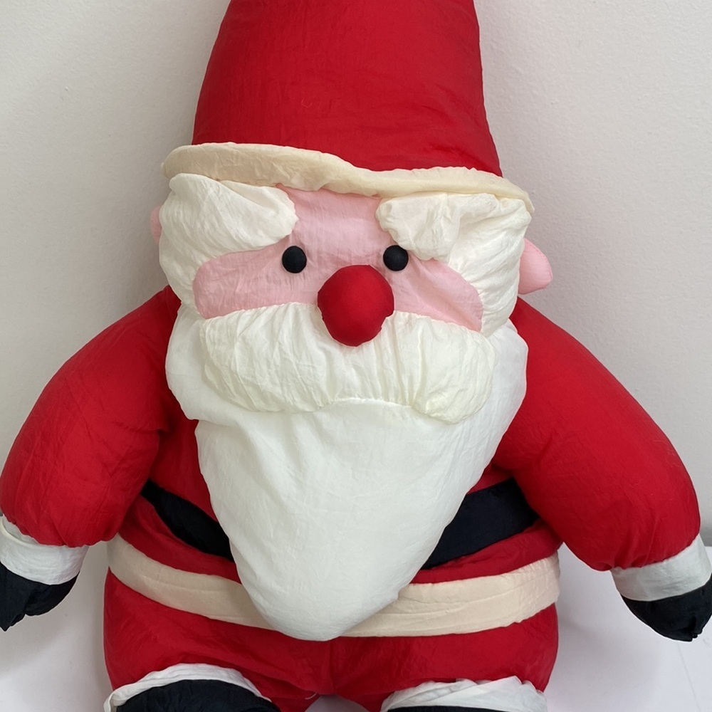Vintage Puffy Nylon Parachute Santa Plush Stuffed 20" - Picture 2 of 8